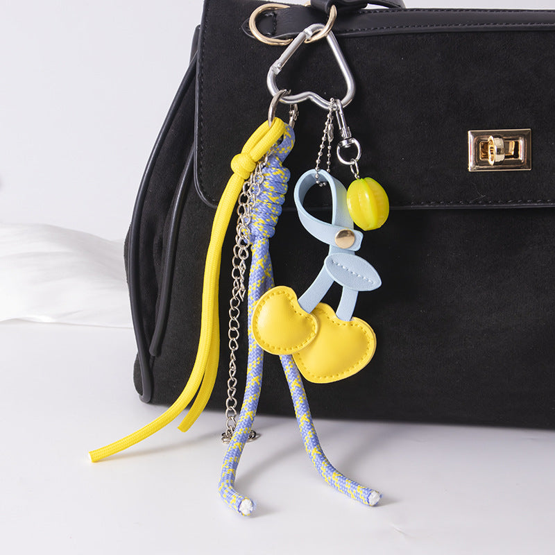 Wholesale  cherry bag pendant resin fruit keychain